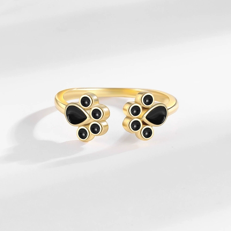 Minimalist Ring Stackable - Yeni Sevimli Kedi Patisi Açık Yüzük,