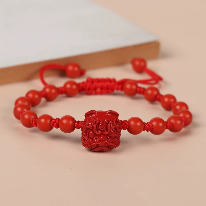 Gemstone Bracelet Healing - Hakiki Kırmızı Cinnabar Aslan Dansı Bilezik