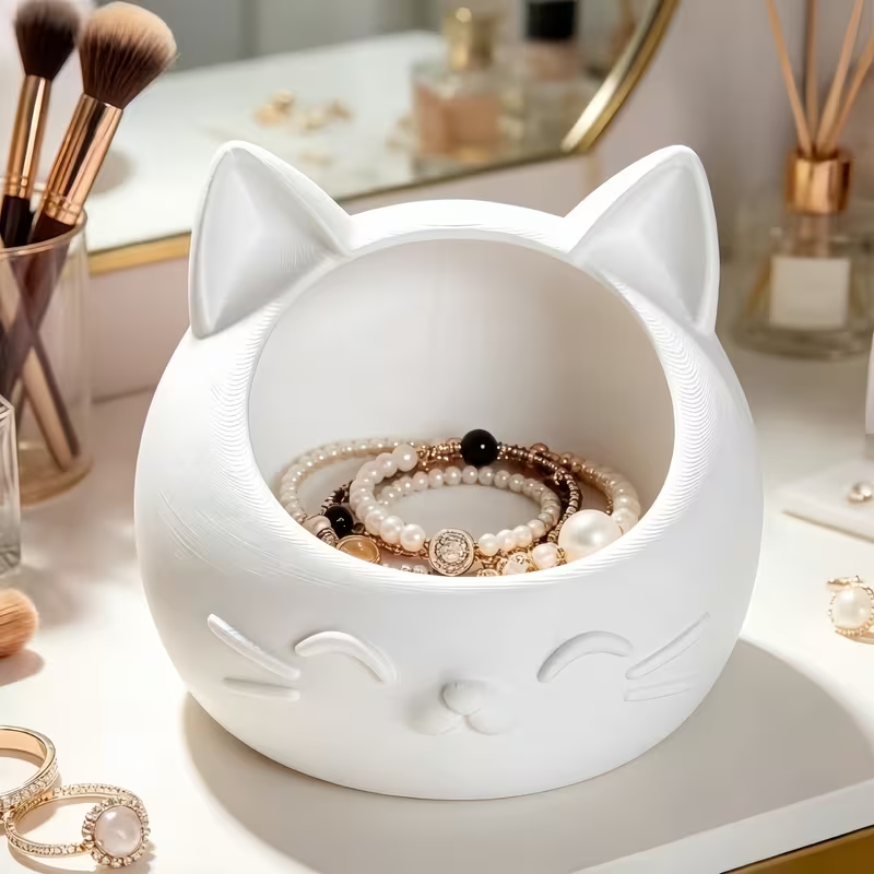 Jewelry Box Organizer Watches - Mini Karikatür Kedi Şeklinde Saklama Kutusu,