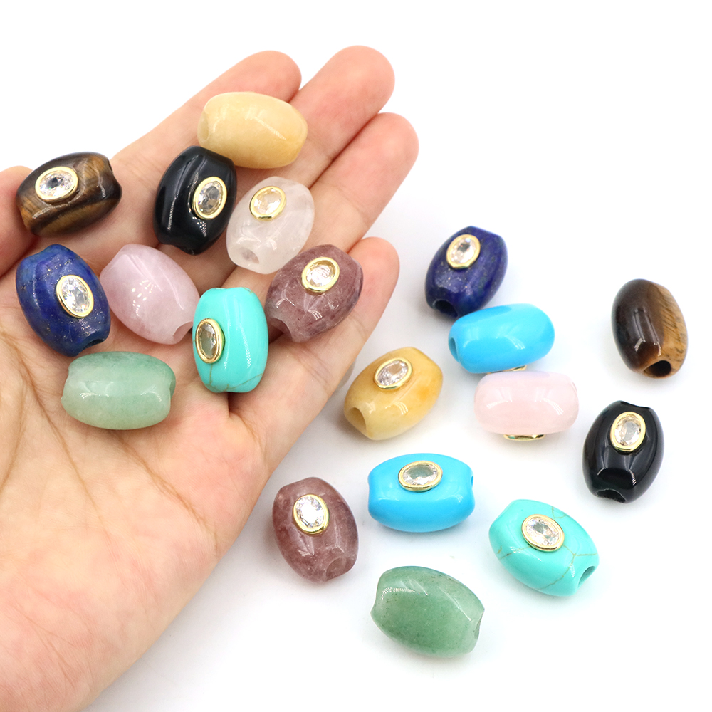 Gemstone Bracelet Healing - Doğal Taş Büyük Delikli Düz Kova