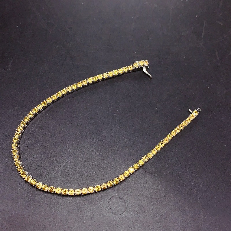 Gemstone Bracelet Healing - Doğal Sitrin tenis bilekliği Enerji Şifa