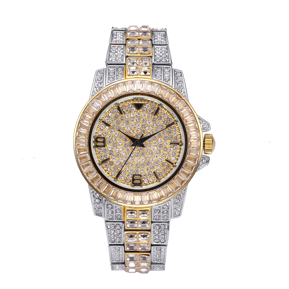 Jewelry Watches For Women - Lüks Tam Taş Kuvars Saatler Erkekler