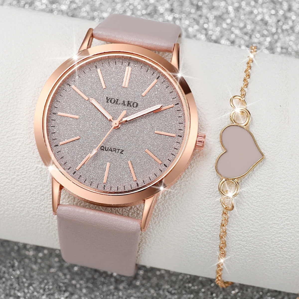 Jewelry Watches For Women - 2 adet/takım moda kadın saatler rahat