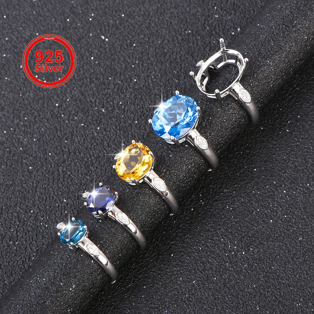 Sterling Silver Ring - 5x7-12x16mm Yüzük Boş 925 Ayar Gümüş