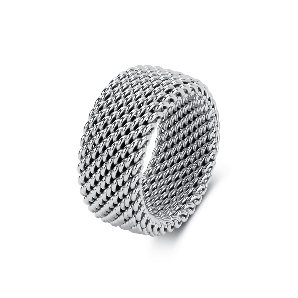 Minimalist Ring Stackable - Trendy Paslanmaz Çelik Dokuma Yüzük Geometrik
