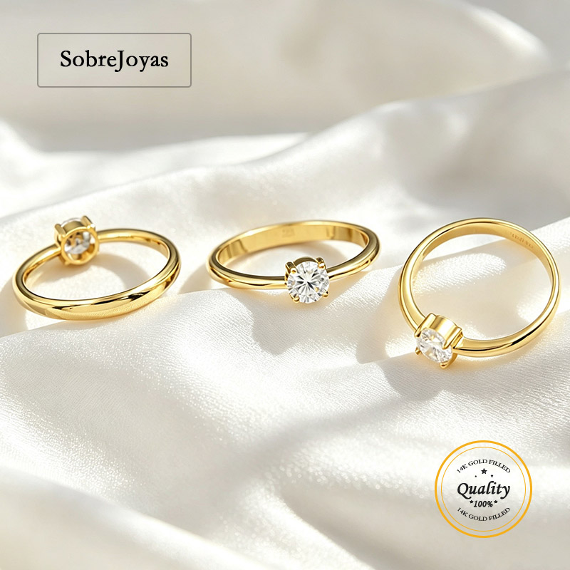 Minimalist Ring Stackable - 14K Altın Kaplama 5A CZ Kadın