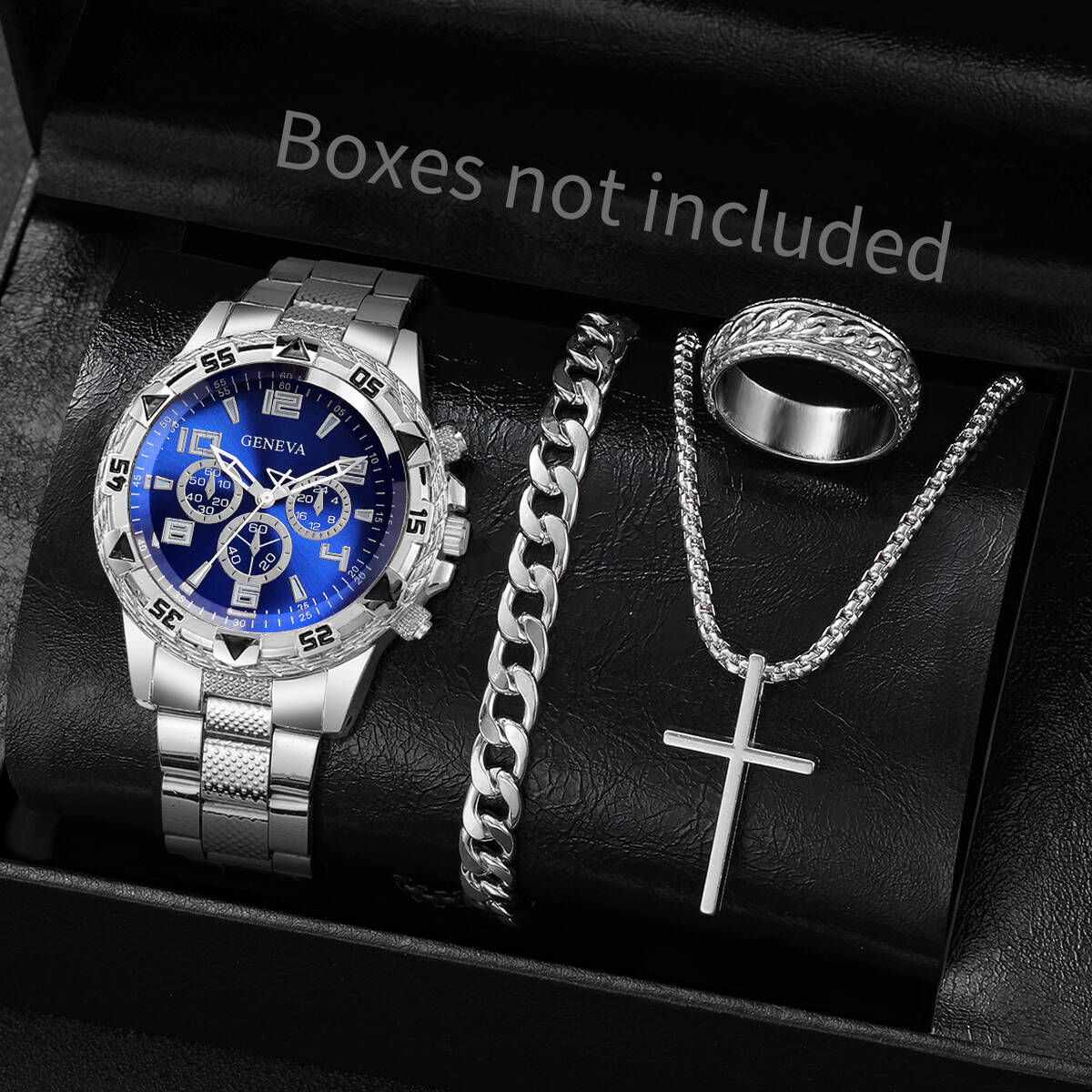 Mystery Jewelry Jar Watches - 4 adet/takım moda erkek iş saatleri