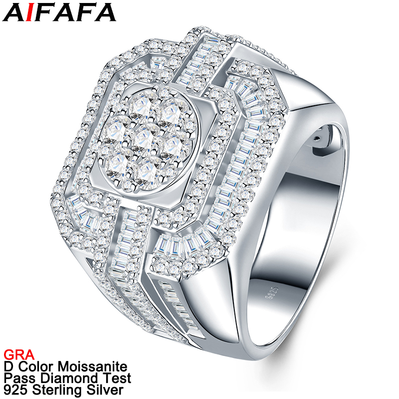 Sterling Silver Ring - D Renk VVS Tam Moissanite Pırlanta