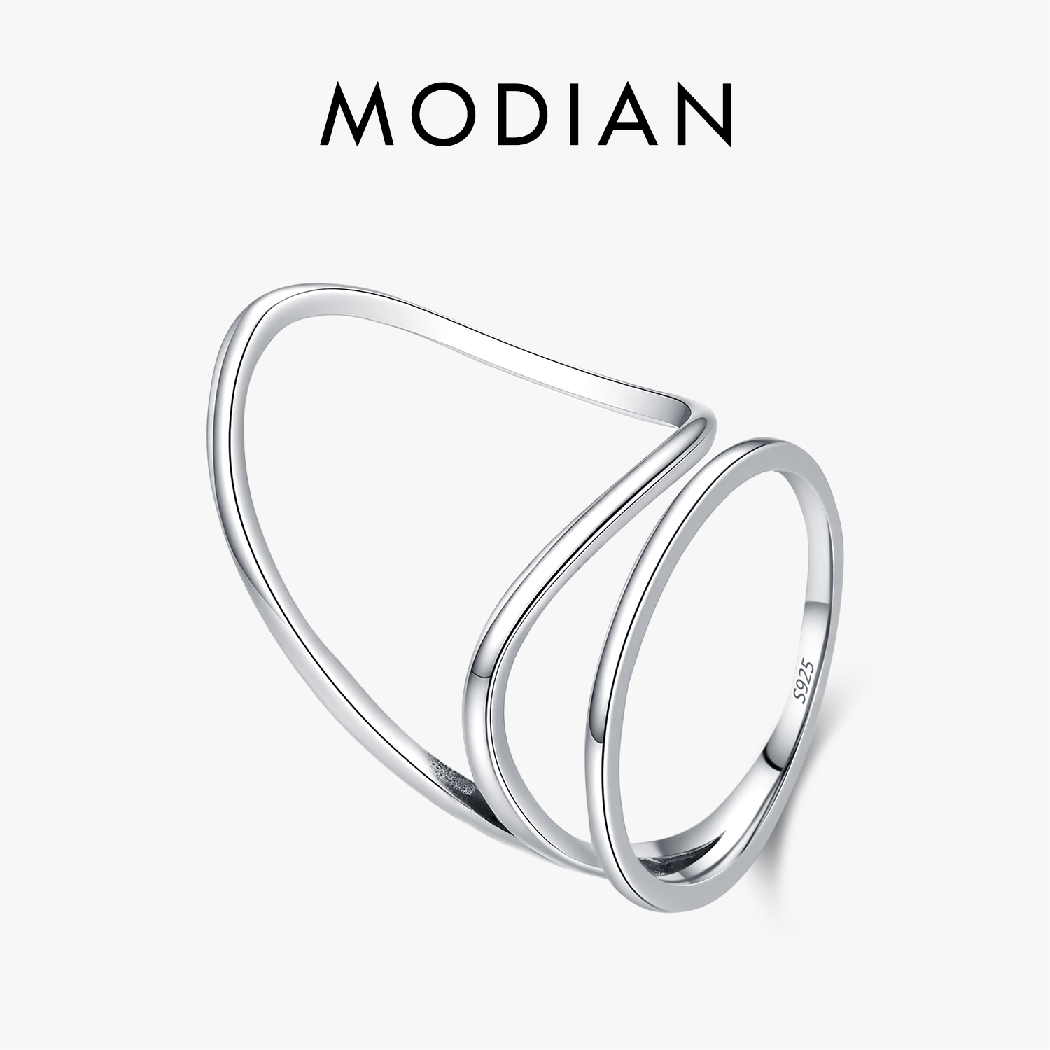 Minimalist Ring Stackable - MODIAN 925 Ayar Gümüş Minimalist Düzensiz