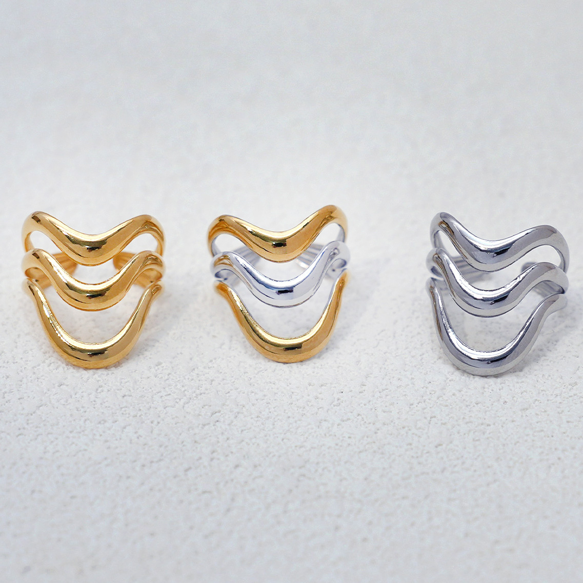 Minimalist Doğrusal İki Tonlu  - Minimalist Ring Stackable incelemesi ve fiyatı