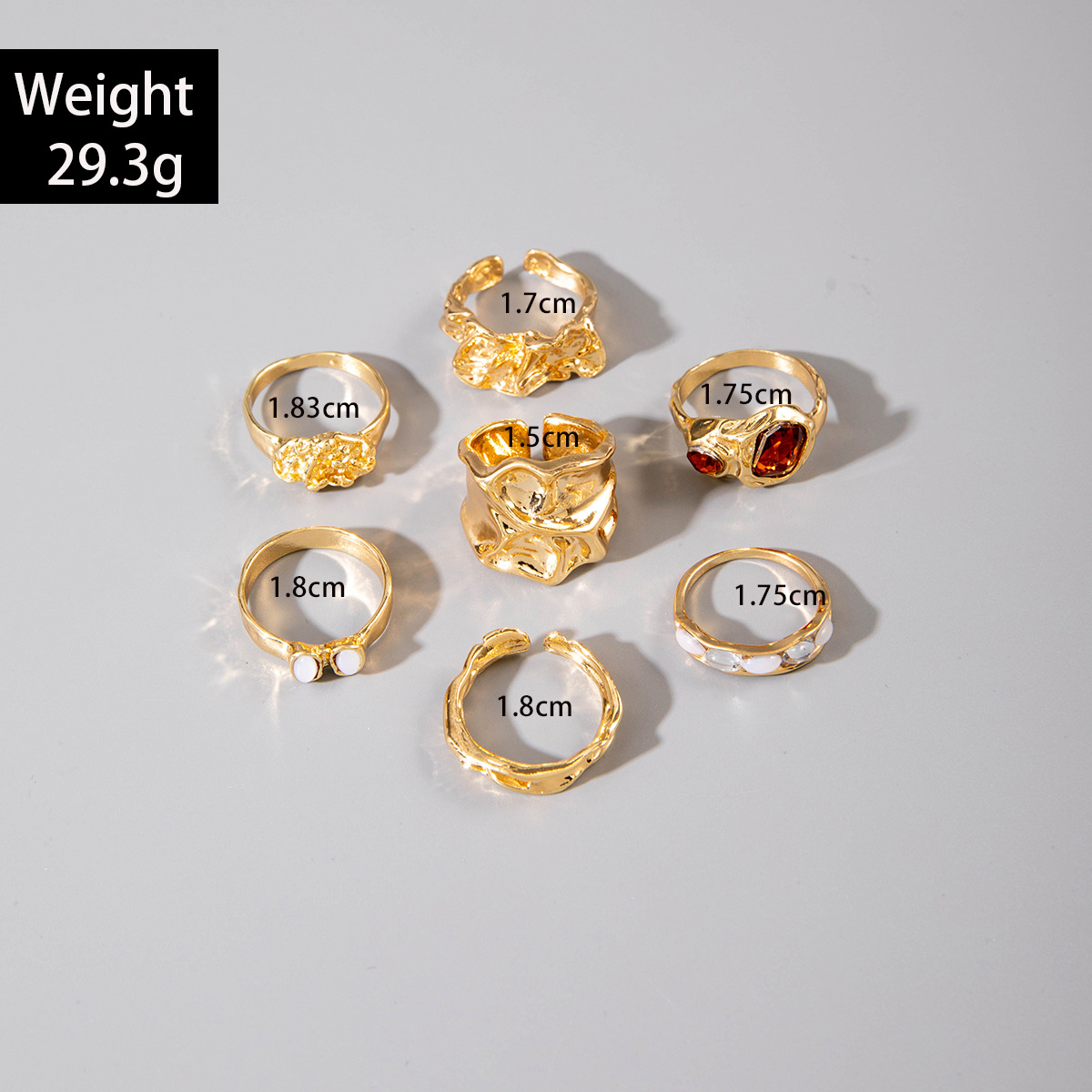 Niş Geometrik Yüzük Seti 7PC V - Minimalist Ring Stackable incelemesi ve fiyatı