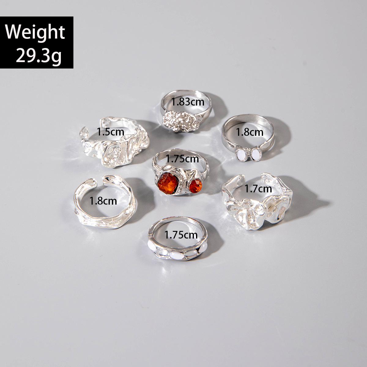 Niş Geometrik Yüzük Seti 7PC V - Minimalist Ring Stackable incelemesi ve fiyatı