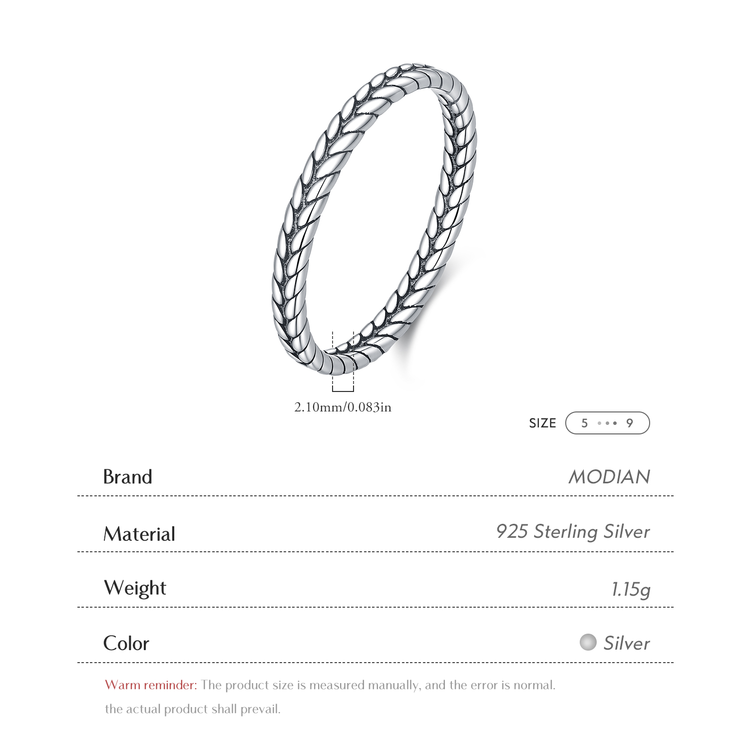 MODIAN 925 Ayar Gümüş Retro Bü - Minimalist Ring Stackable incelemesi ve fiyatı
