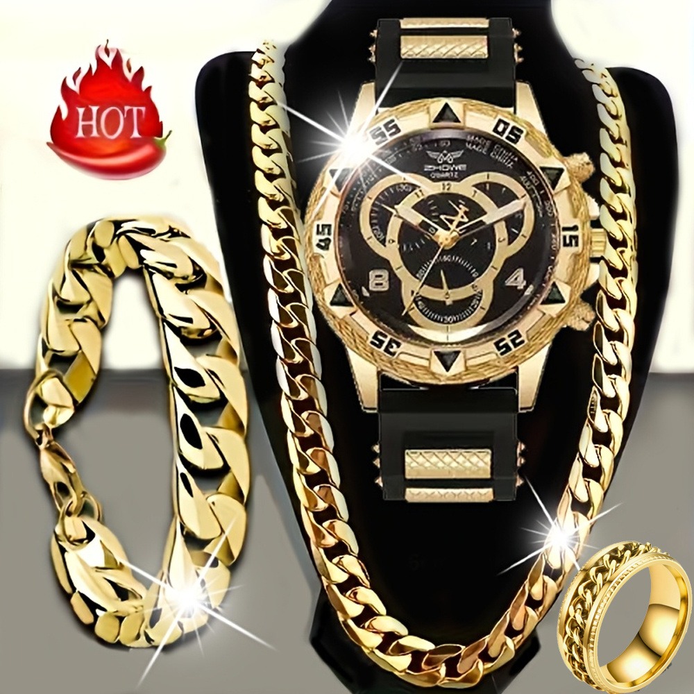 4 Parçalı Lüks Erkek Saat ve T - Mystery Jewelry Jar Watches incelemesi ve fiyatı