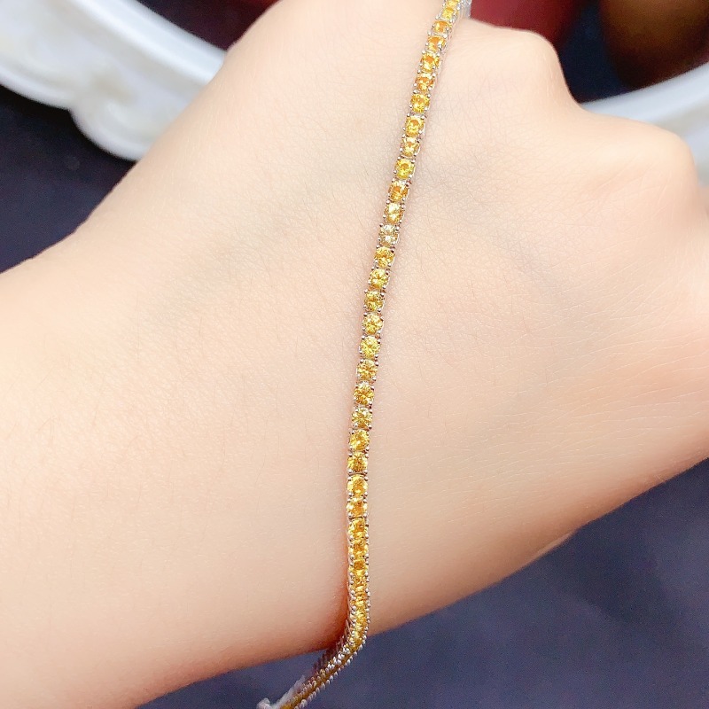 Doğal Sitrin tenis bilekliği E - Gemstone Bracelet Healing incelemesi ve fiyatı