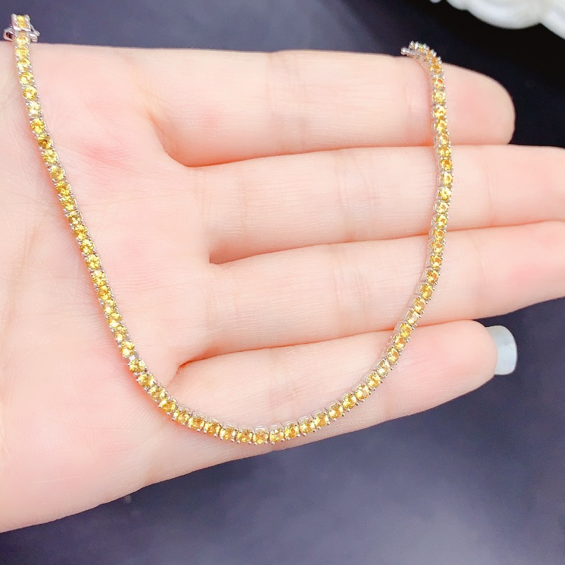 Doğal Sitrin tenis bilekliği E - Gemstone Bracelet Healing incelemesi ve fiyatı