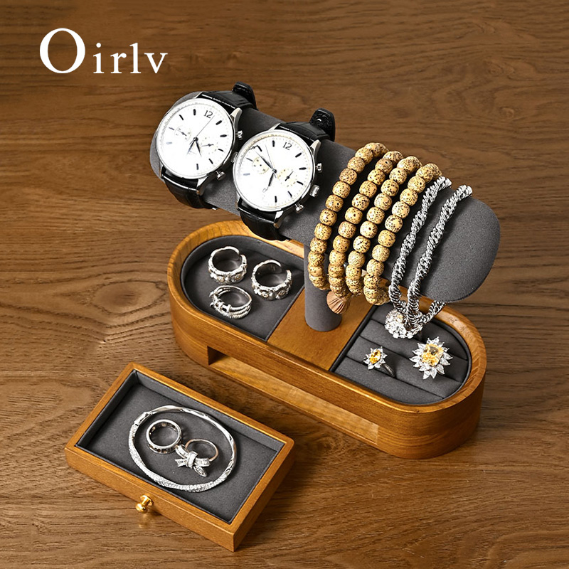 Oirlv katı ahşap saat organiza - Jewelry Watches Box incelemesi ve fiyatı