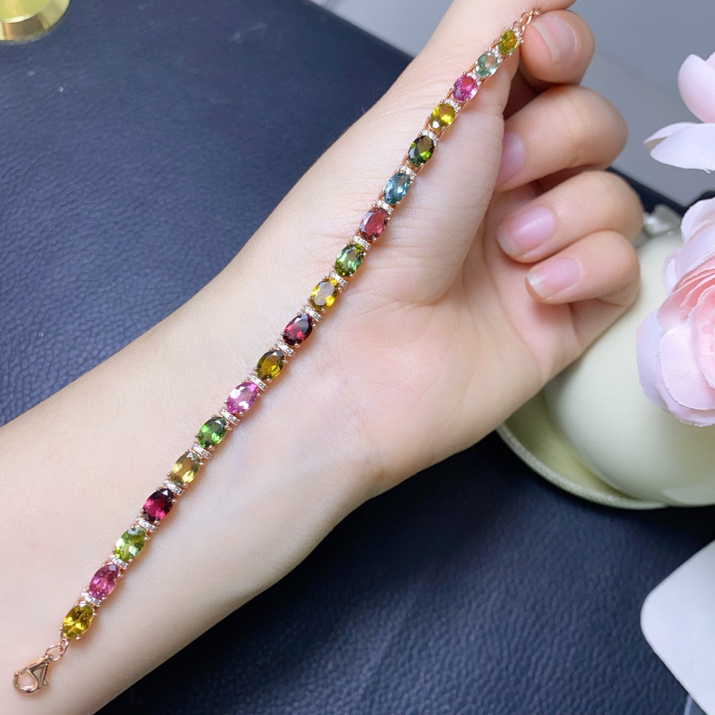 925 Gümüş Doğal Turmalin Bilek - Gemstone Bracelet Healing incelemesi ve fiyatı