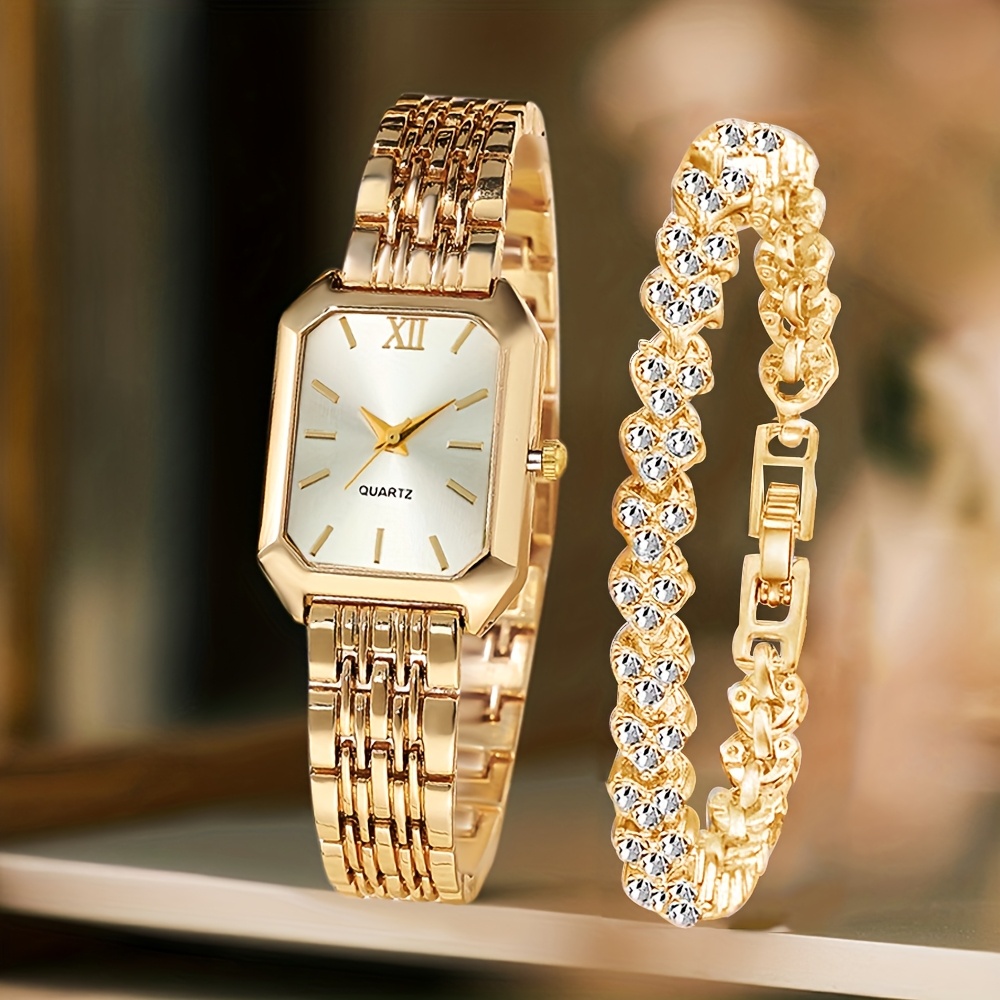 2 adet moda dikdörtgen kadın Q - Jewelry Watches For Women incelemesi ve fiyatı