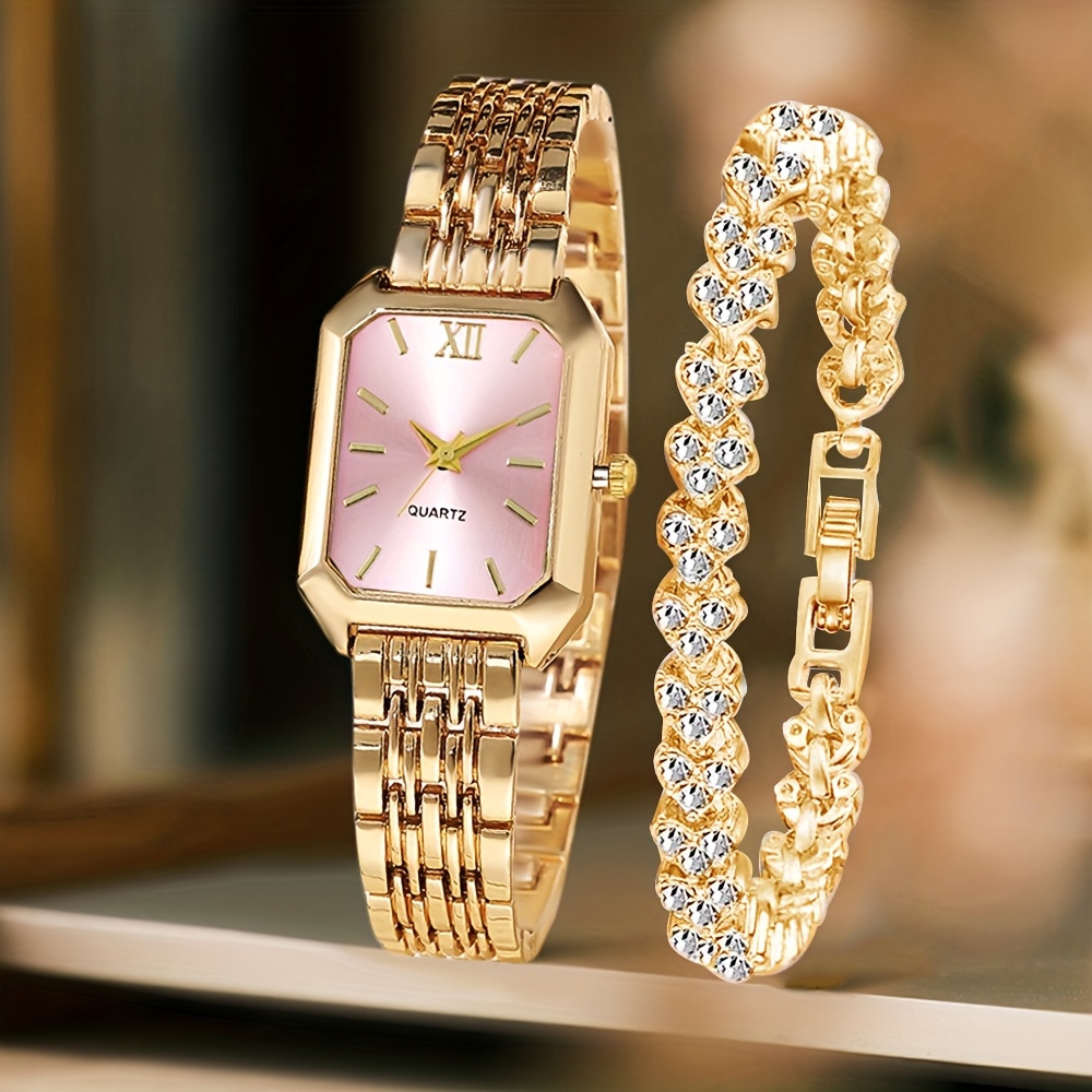 2 adet moda dikdörtgen kadın Q - Jewelry Watches For Women incelemesi ve fiyatı