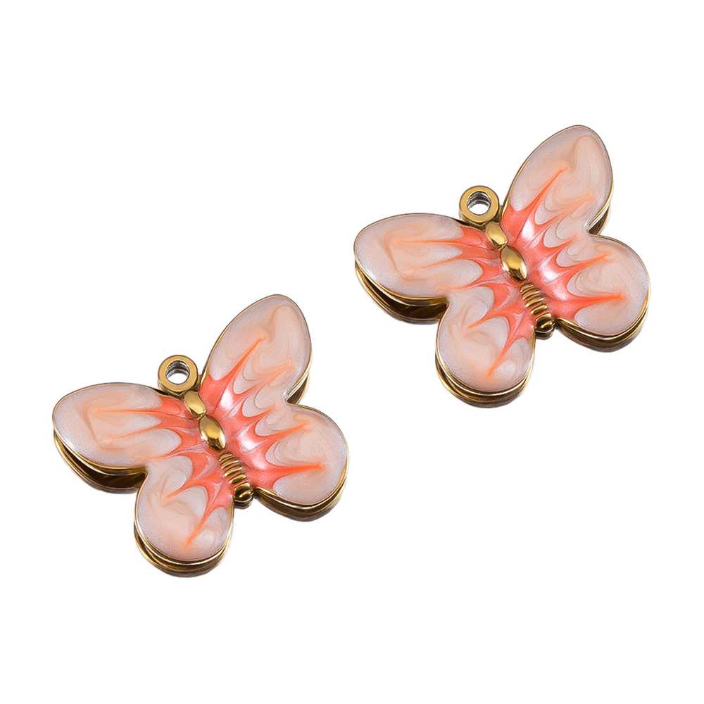 2 adet Paslanmaz Çelik Emaye T - Butterfly Pendant Necklace incelemesi ve fiyatı
