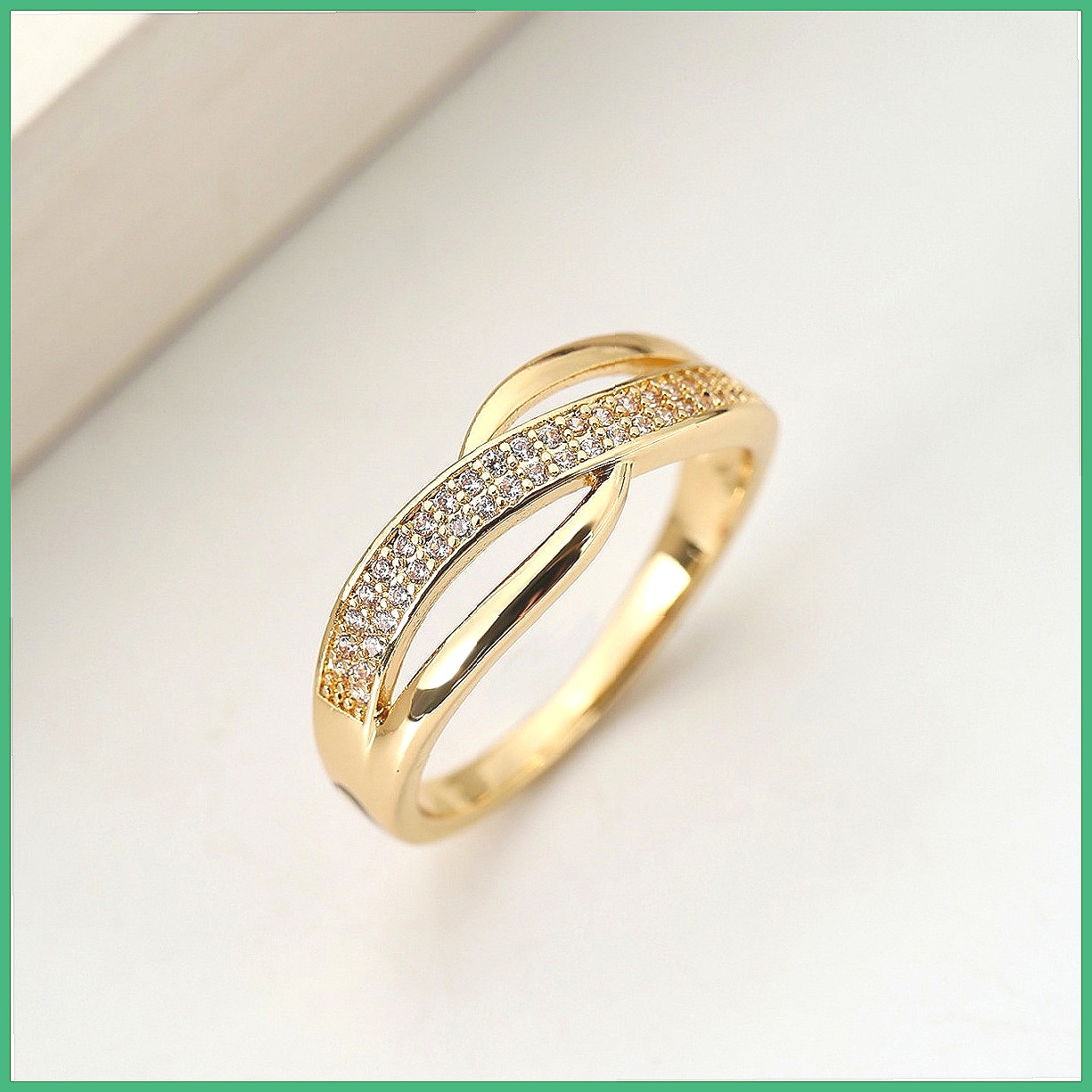 Tam Kristalli Çapraz Parmak Yü - Minimalist Ring Stackable incelemesi ve fiyatı