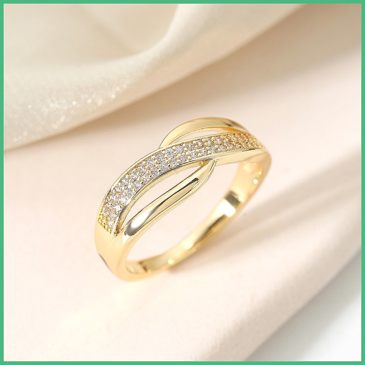 Tam Kristalli Çapraz Parmak Yü - Minimalist Ring Stackable incelemesi ve fiyatı