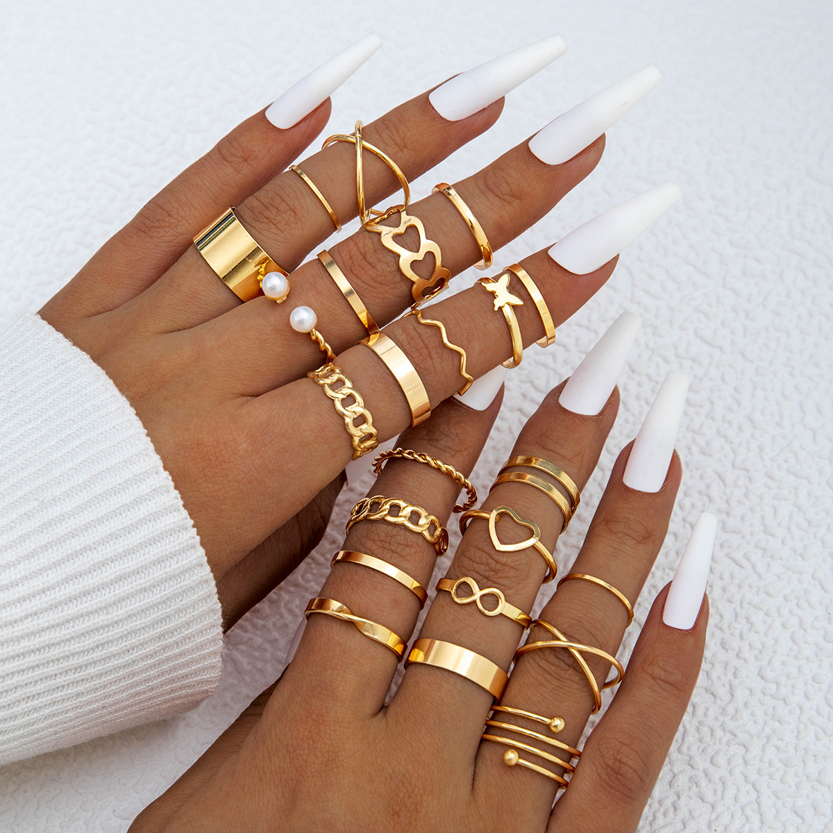 Kelebek Şekil 8 Yüzük Seti 14/ - Minimalist Ring Stackable incelemesi ve fiyatı