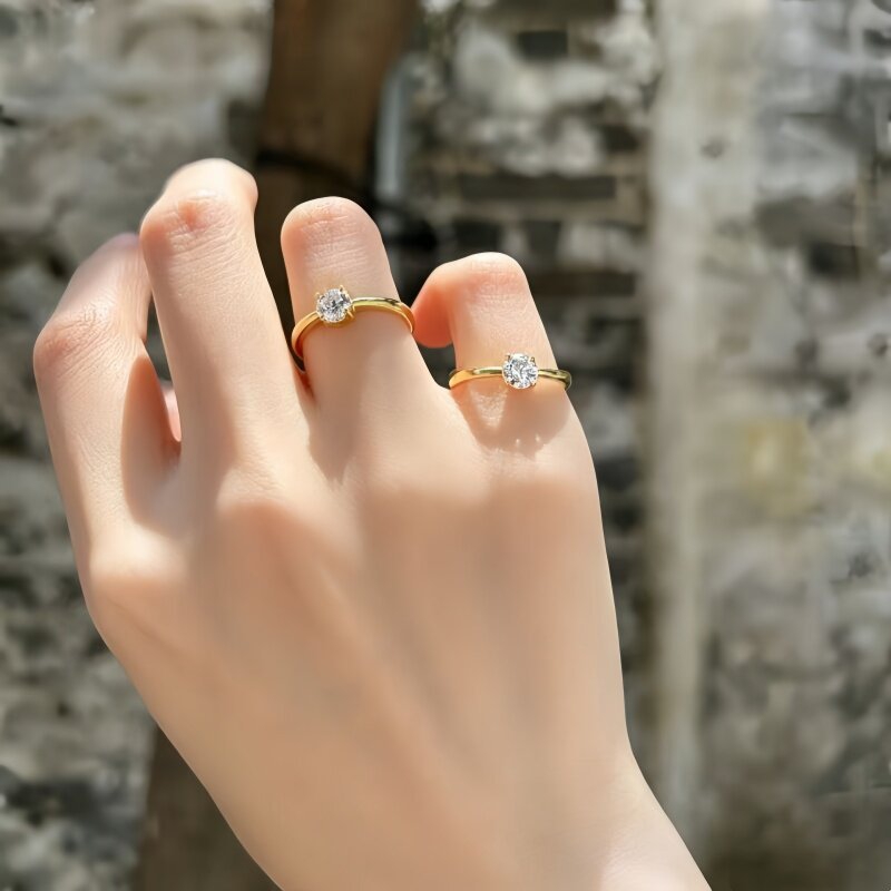 14K Altın Kaplama 5A CZ Kadın  - Minimalist Ring Stackable incelemesi ve fiyatı