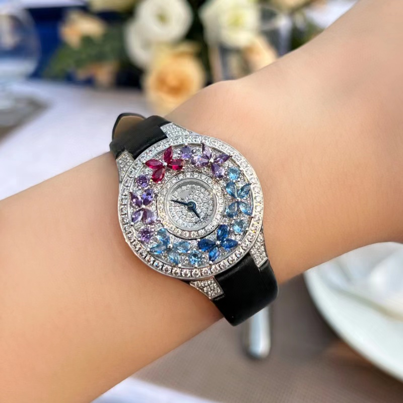 Lüks Renkli kadın saati Kalite - Jewels In Quartz Watches incelemesi ve fiyatı